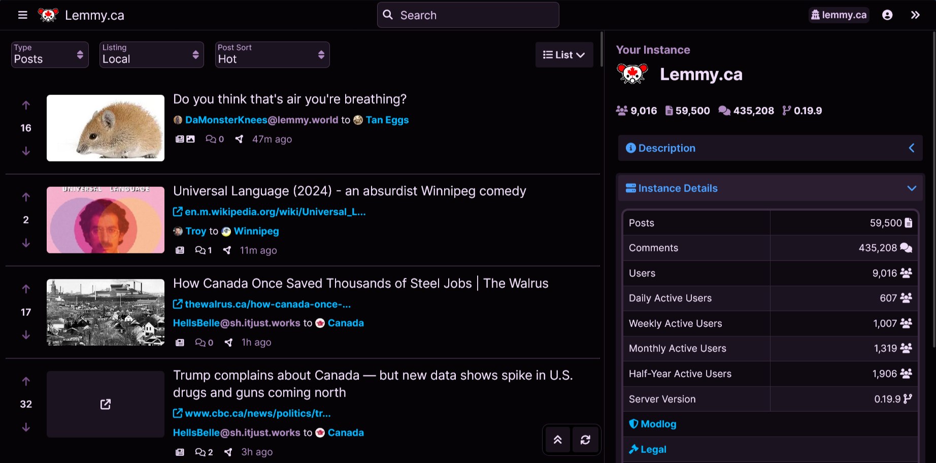 Screenshot of the Alexandrite alternative UI.