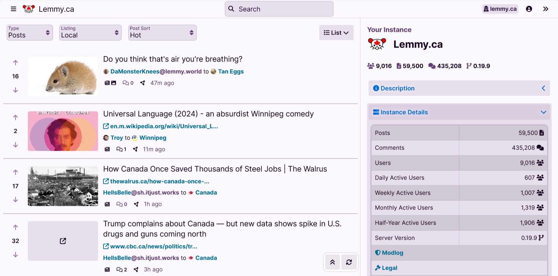 Screenshot of the Alexandrite alternative UI.